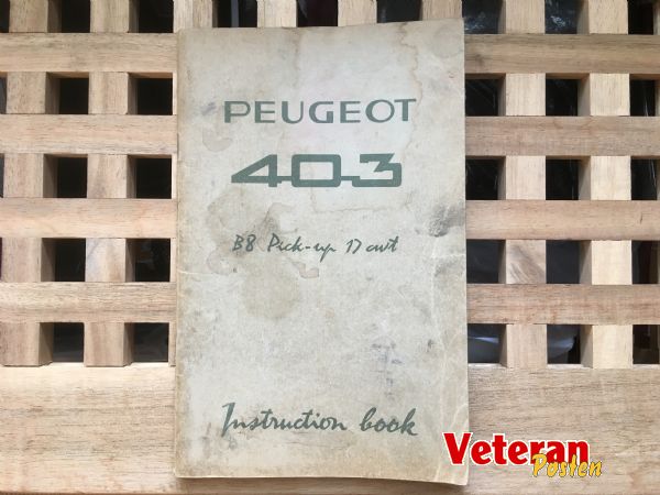 Peugeot 403 instruktionsbog  Pick-up